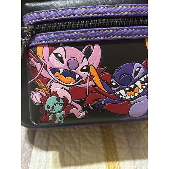 Loungefly Disney Vampire Angel & Stitch The Series Mini Backpack Purple - Picture 3 of 16